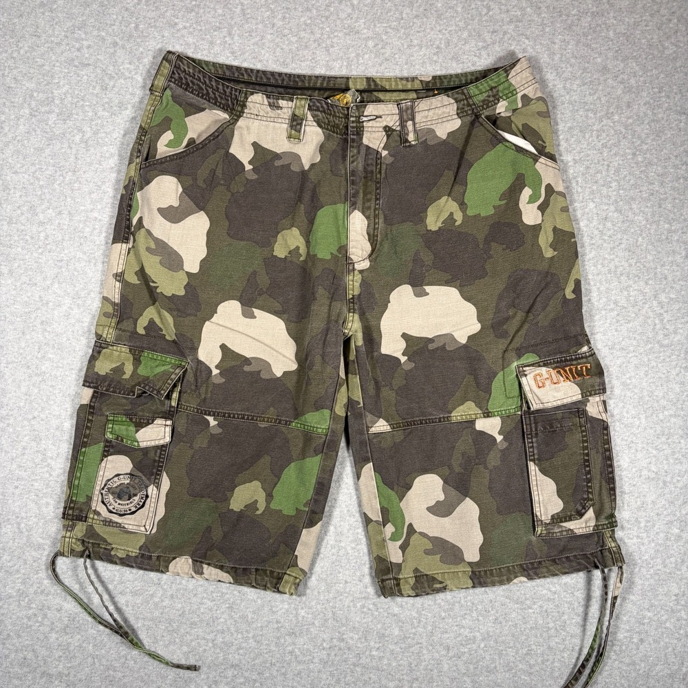 Gorilla Wear G-Unit Cargo Shorts Mens 38 Camo Vintage Baggy Hip Hop Y2K